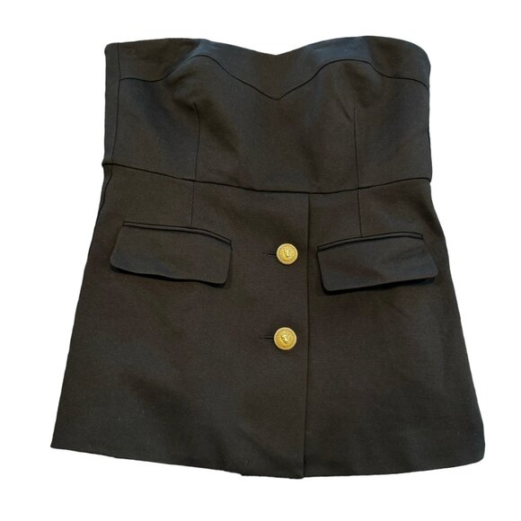 Tuckernuck NEW Black Noir Marnie Strapless Preppy Top Size Small - Picture 7 of 8